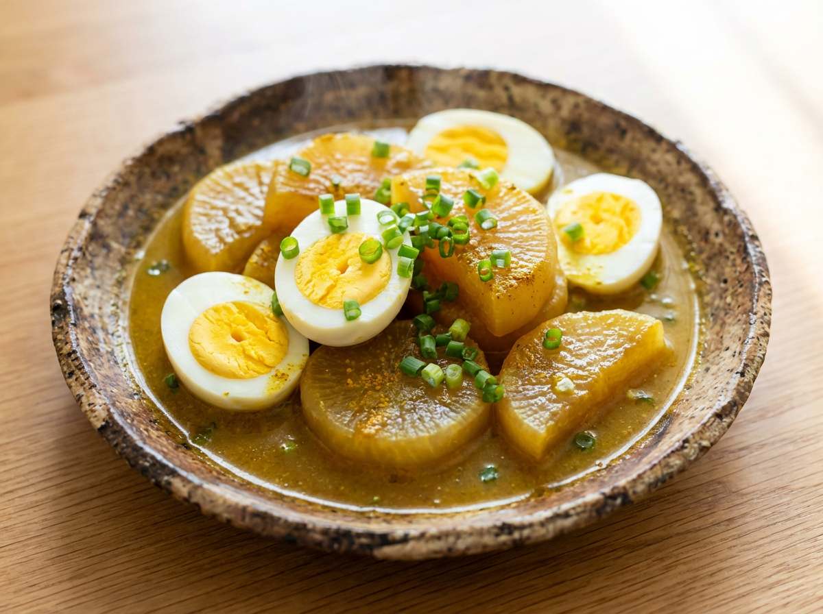 卵と大根のカレー煮おつまみ