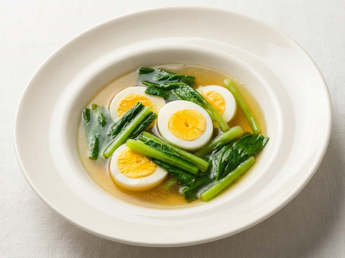 卵と小松菜のガッツリコンソメ煮