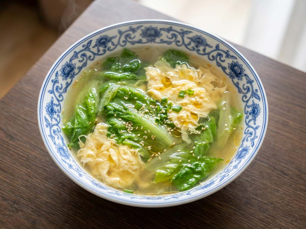 レタスと卵のごま油香る作り置きスープ