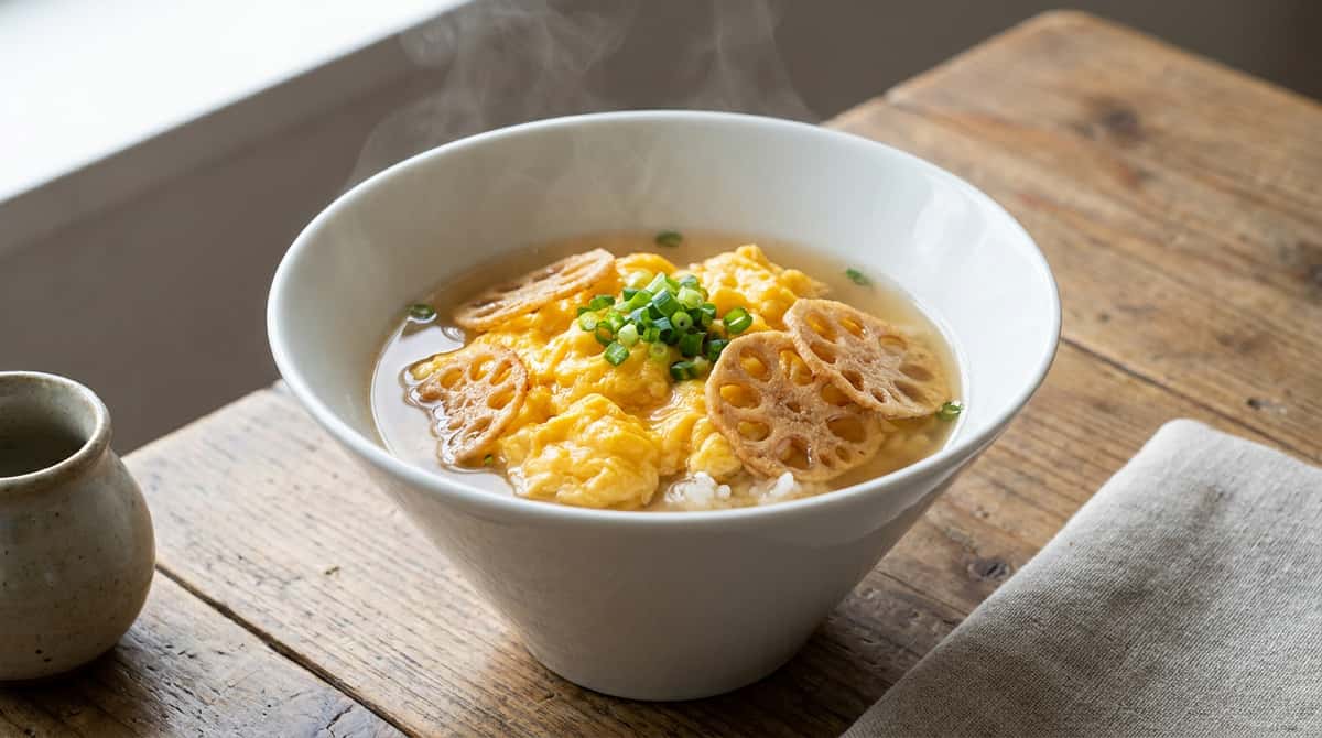 れんこんと卵のコンソメ丼（完成イメージ）