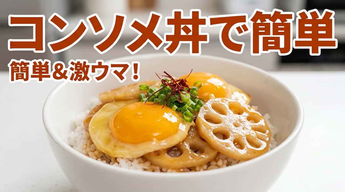れんこんと卵のコンソメ丼