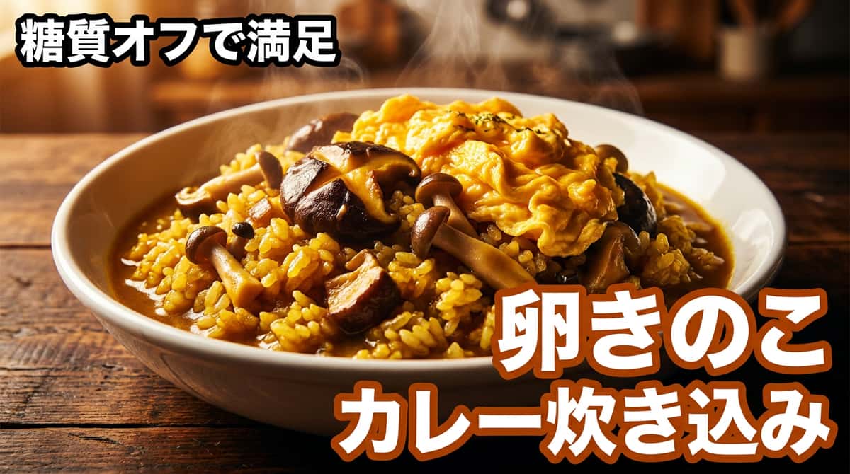 卵ときのこのカレー炊き込みご飯（糖質オフ）