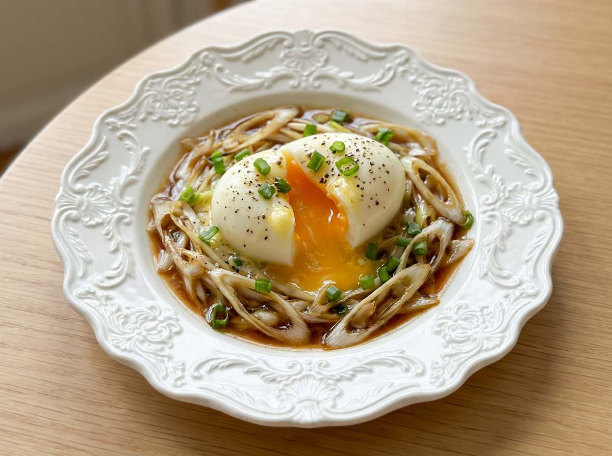 卵と長ねぎのバター醤油レンジ蒸し