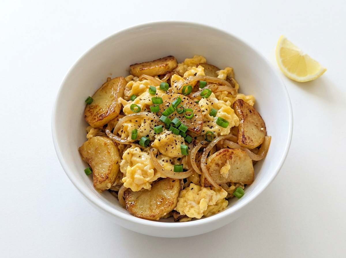 卵とじゃがいものさっぱりバター醤油焼き