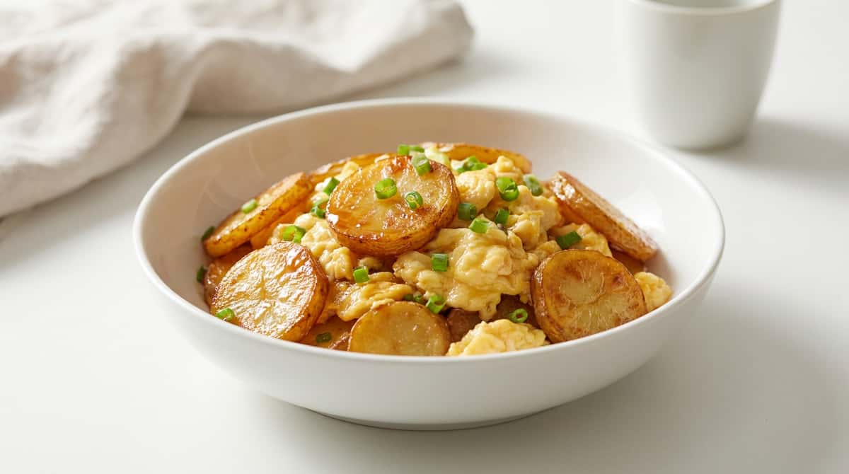卵とじゃがいものさっぱりバター醤油焼き（完成イメージ）
