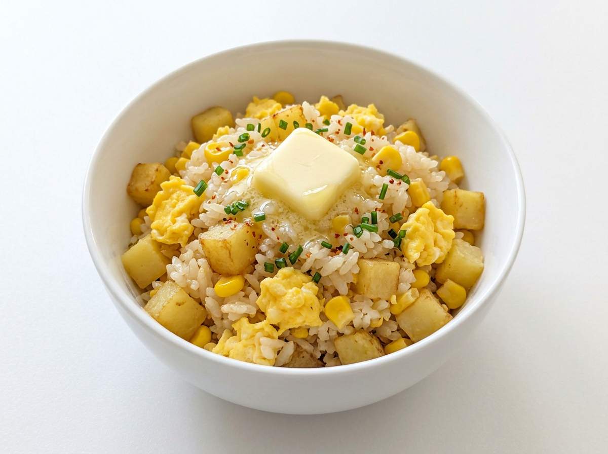 マヨたまポテトの炊き込みご飯