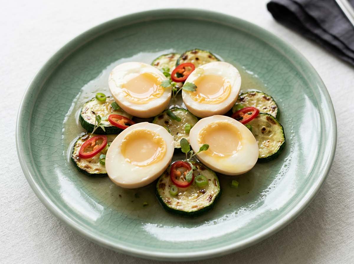 卵とズッキーニの鶏ガラだし漬け