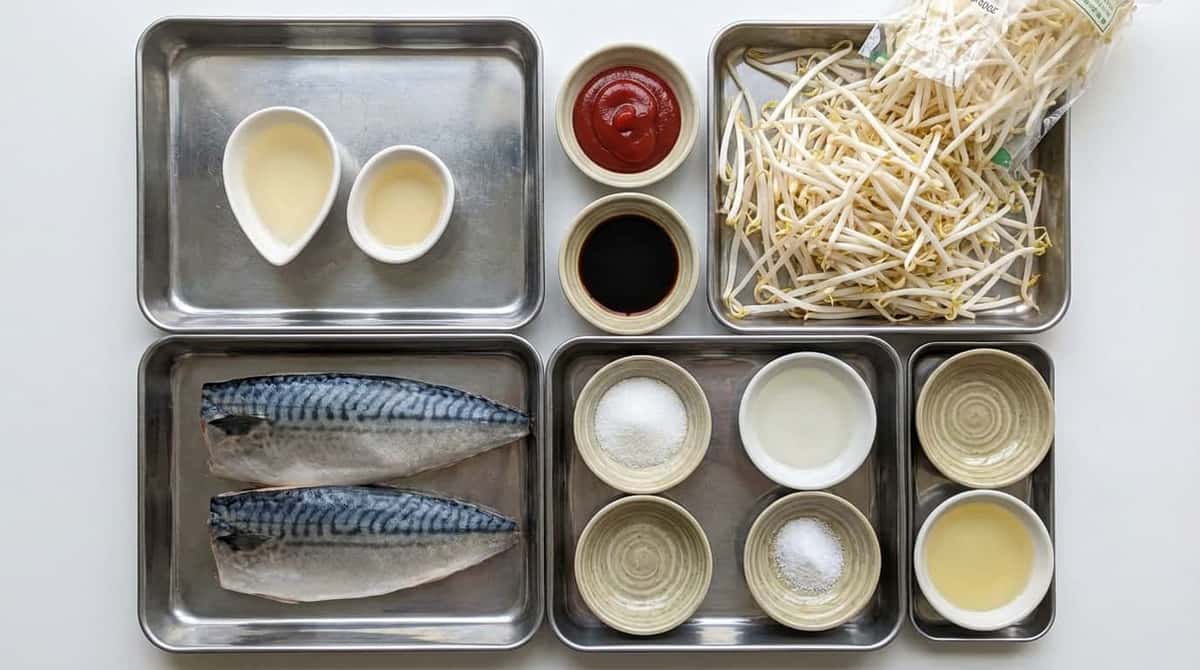 サバともやしのケチャップ漬け（材料）