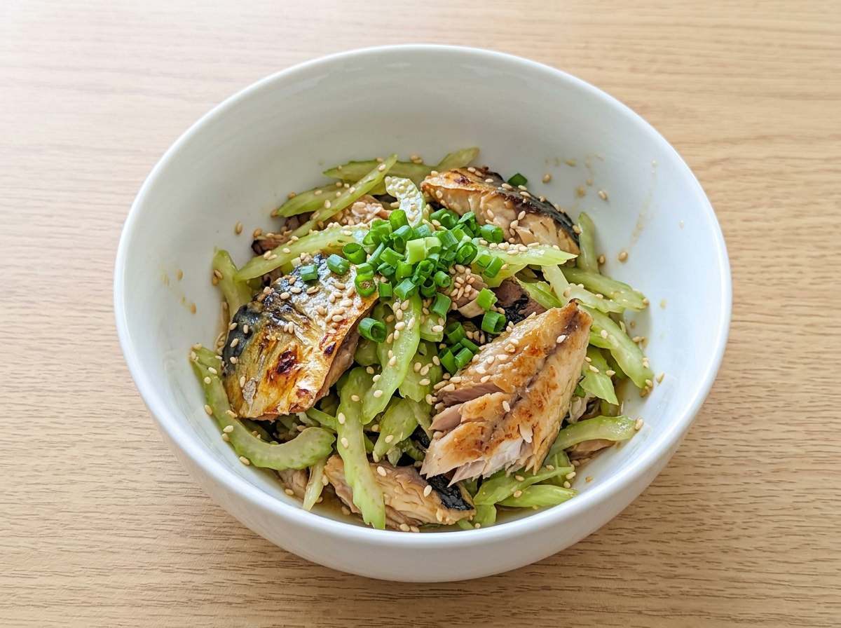 サバとセロリの白だし和え