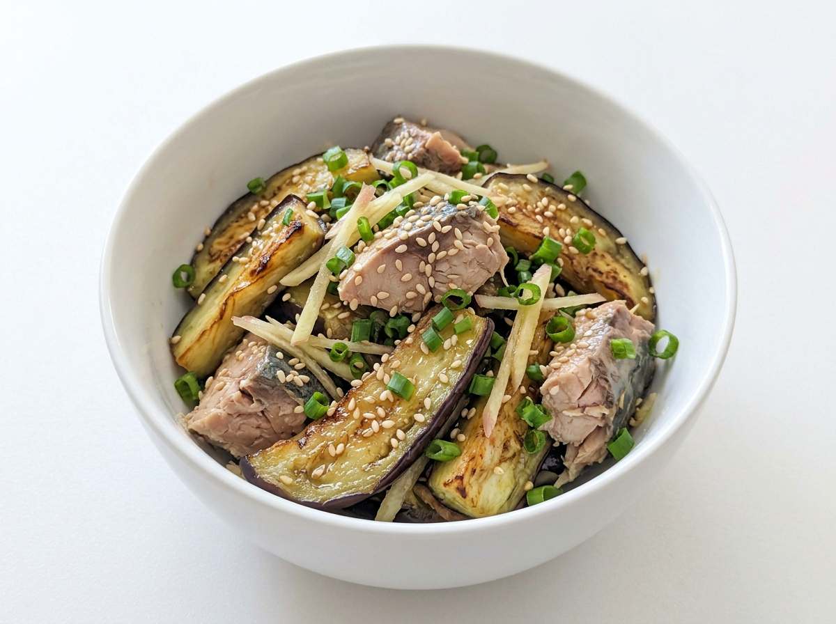 サバとなすのごま油和え（糖質オフおつまみ）