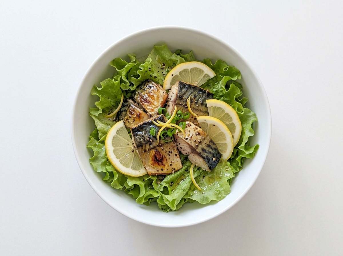 サバとレタスのさっぱり塩こしょうオイル漬け