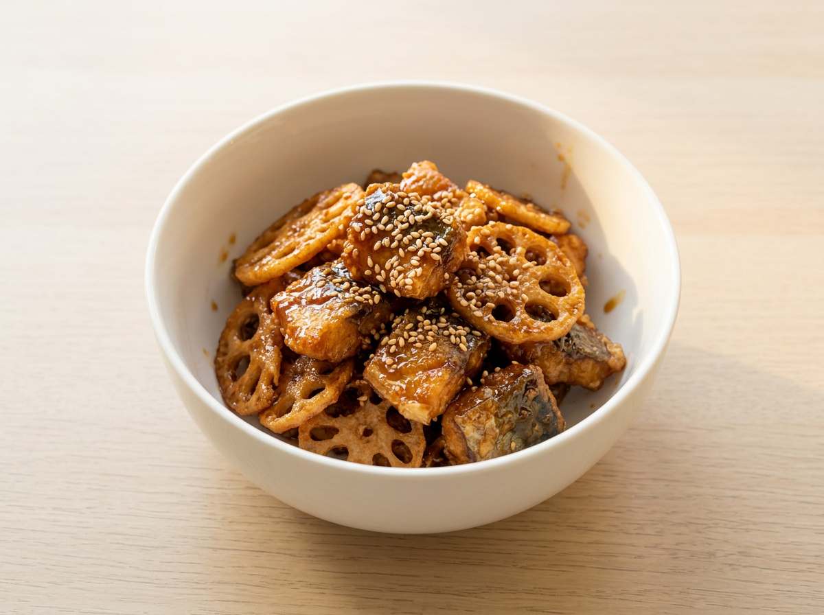 サバとれんこんの焼肉だれ揚げ