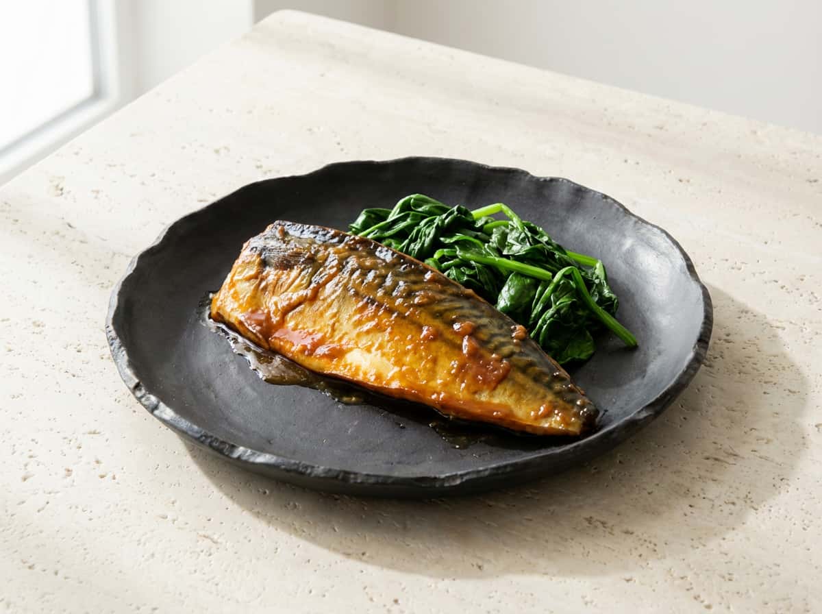 サバとほうれん草の味噌漬け