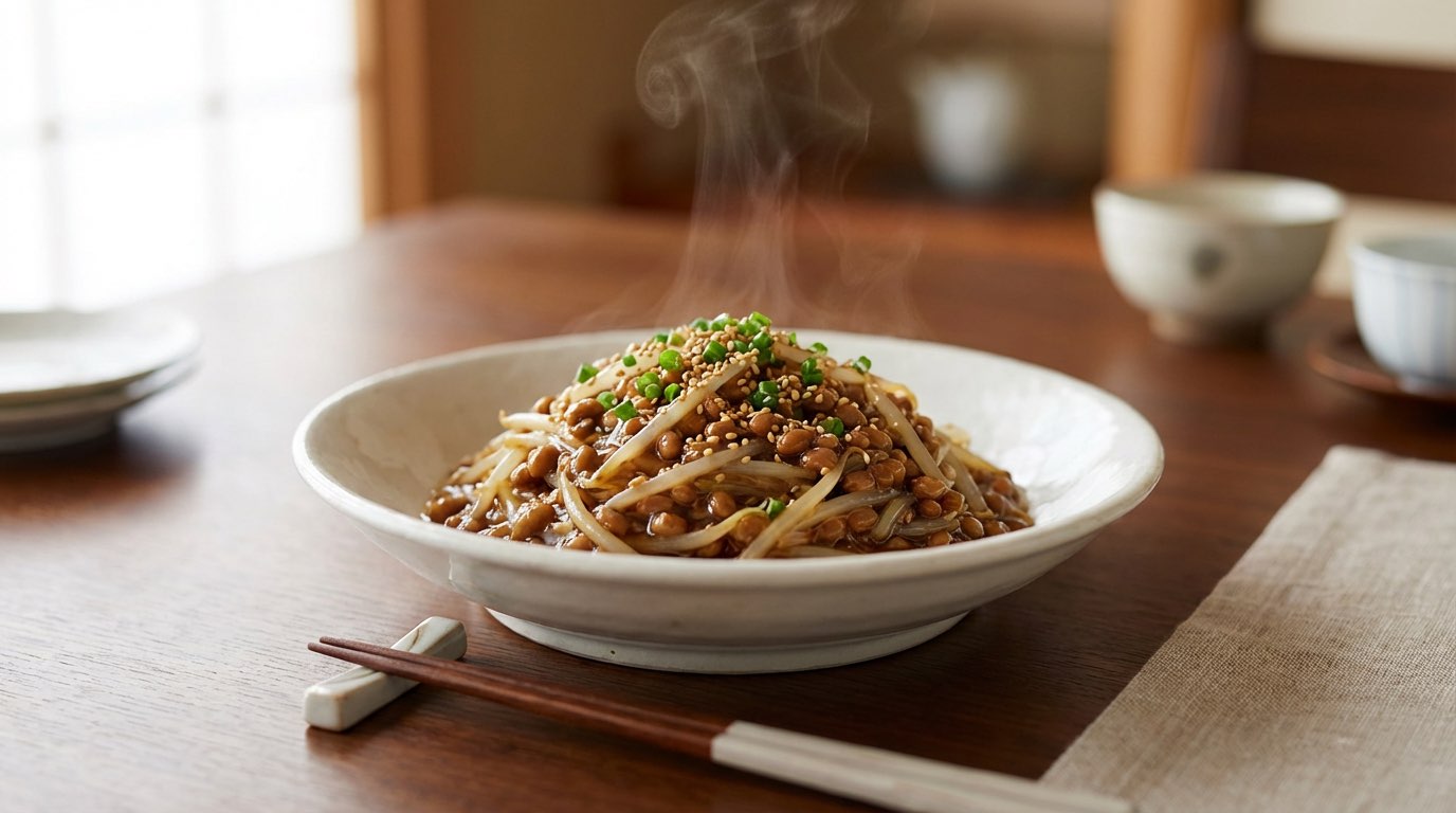納豆ともやしのとろみ煮