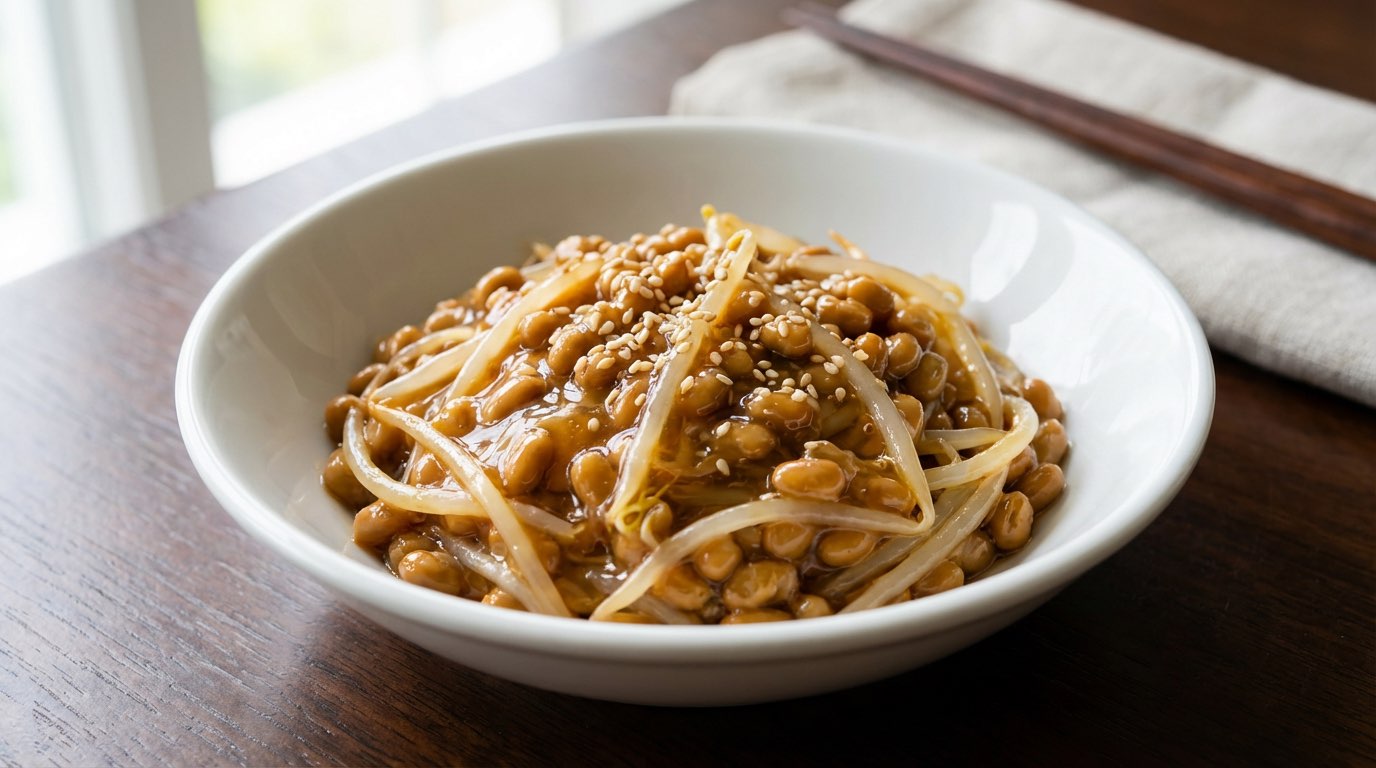 納豆ともやしのとろみ煮（完成イメージ）