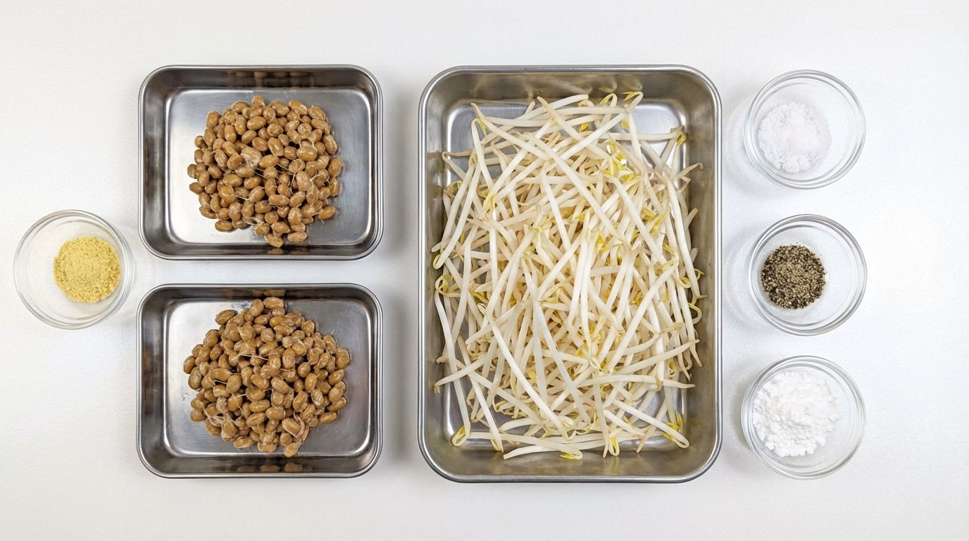 納豆ともやしのとろみ煮（材料）