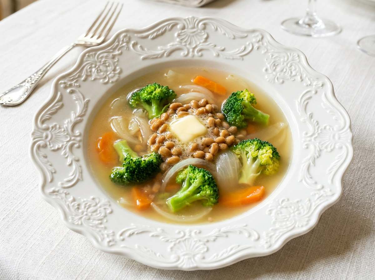 納豆とブロッコリーのコンソメほっこり煮