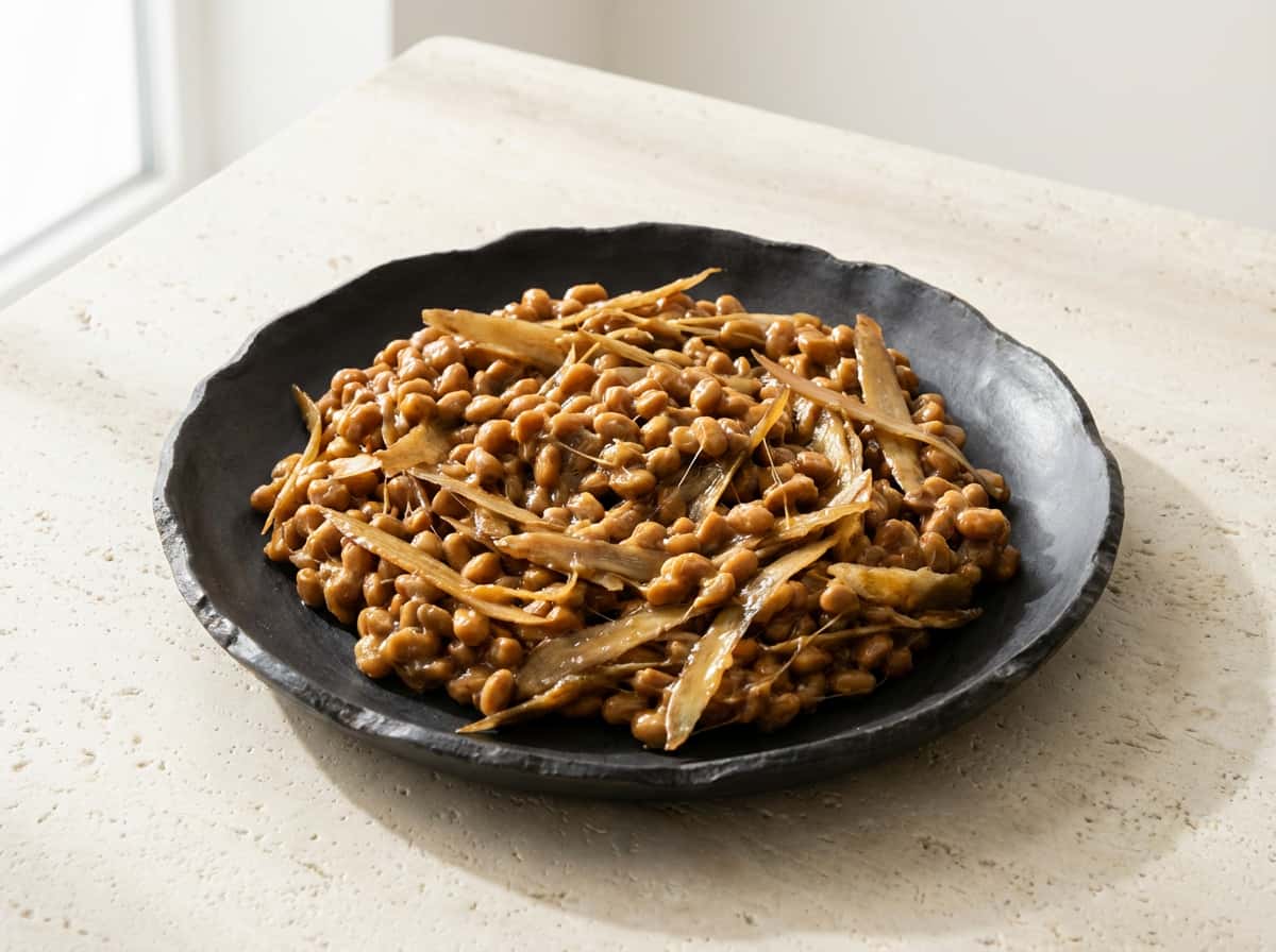 納豆とごぼうのバター醤油和え（ガッツリ）