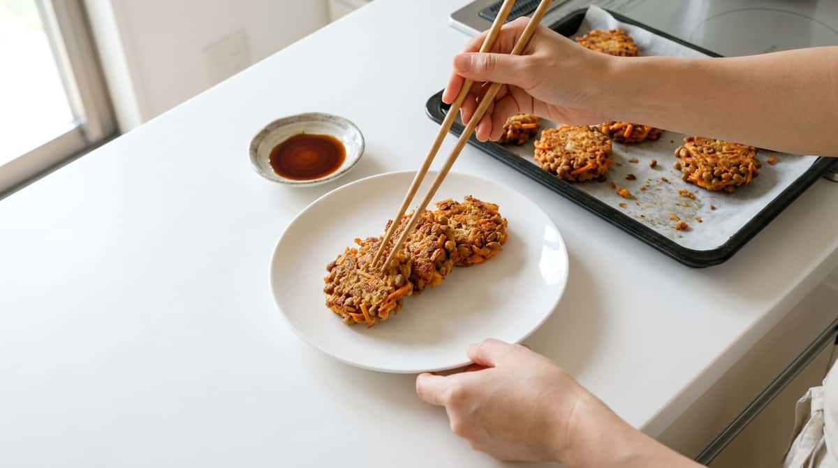 納豆とにんじんの醤油風味揚げ（完成イメージ）