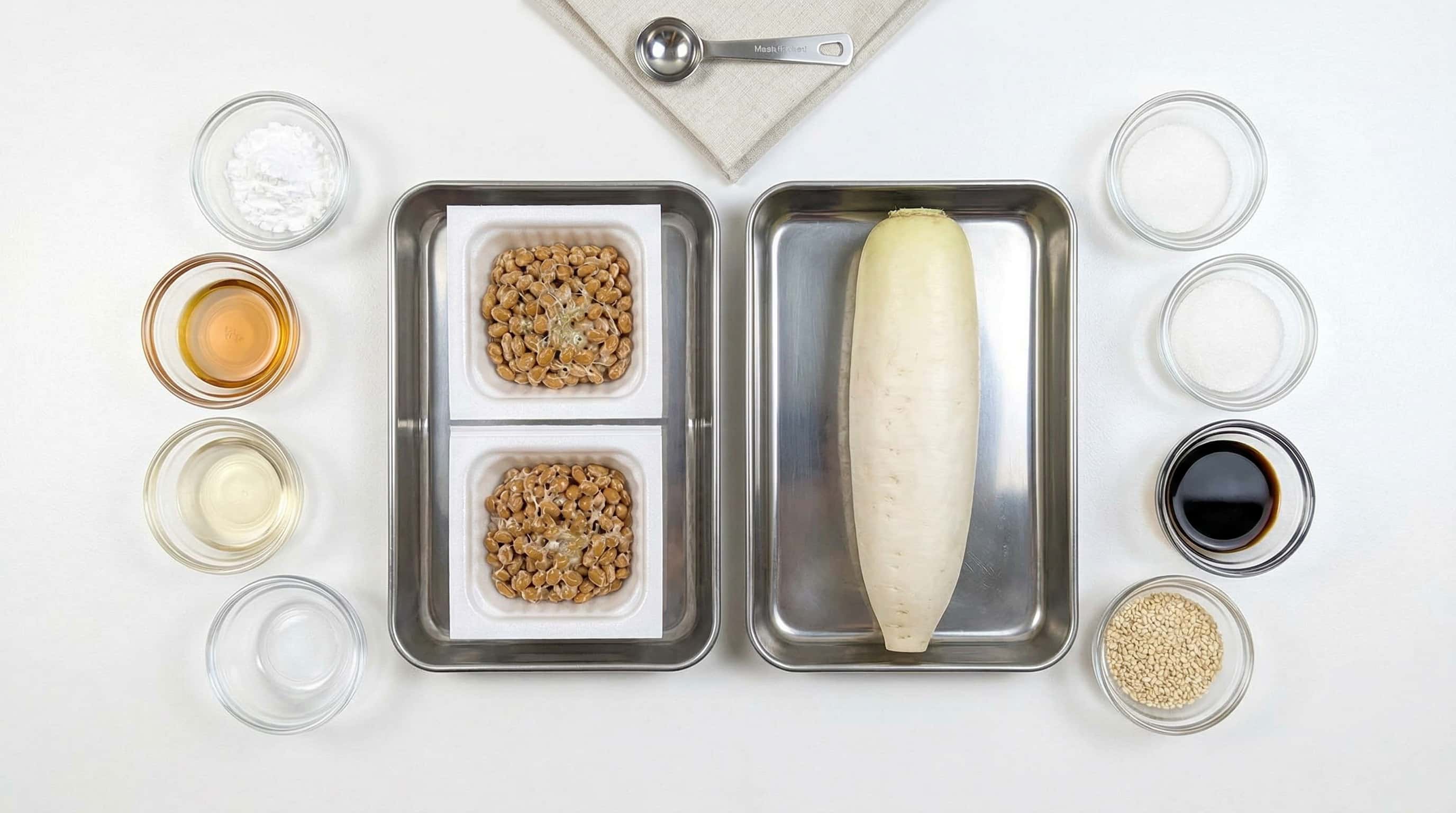 納豆と大根の甘酢揚げ（材料）