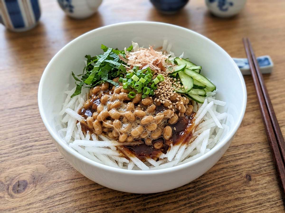 納豆と大根の焼肉のタレ和え