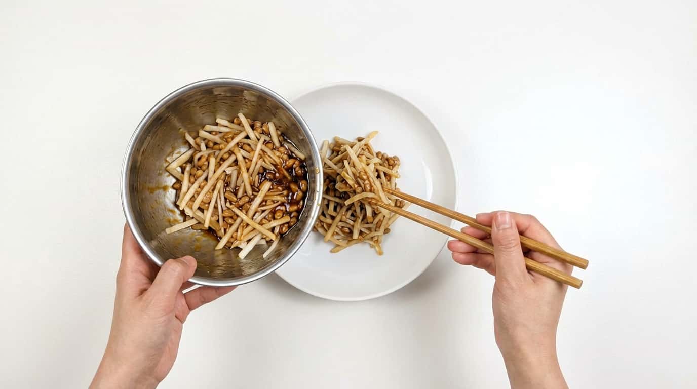 納豆と大根の焼肉のタレ和え（完成イメージ）