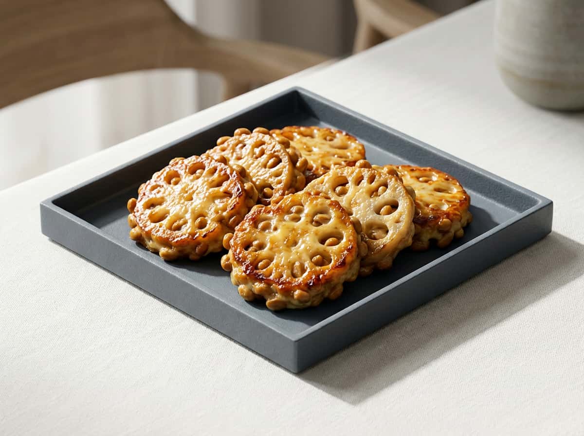 納豆とれんこんのマヨ焼き