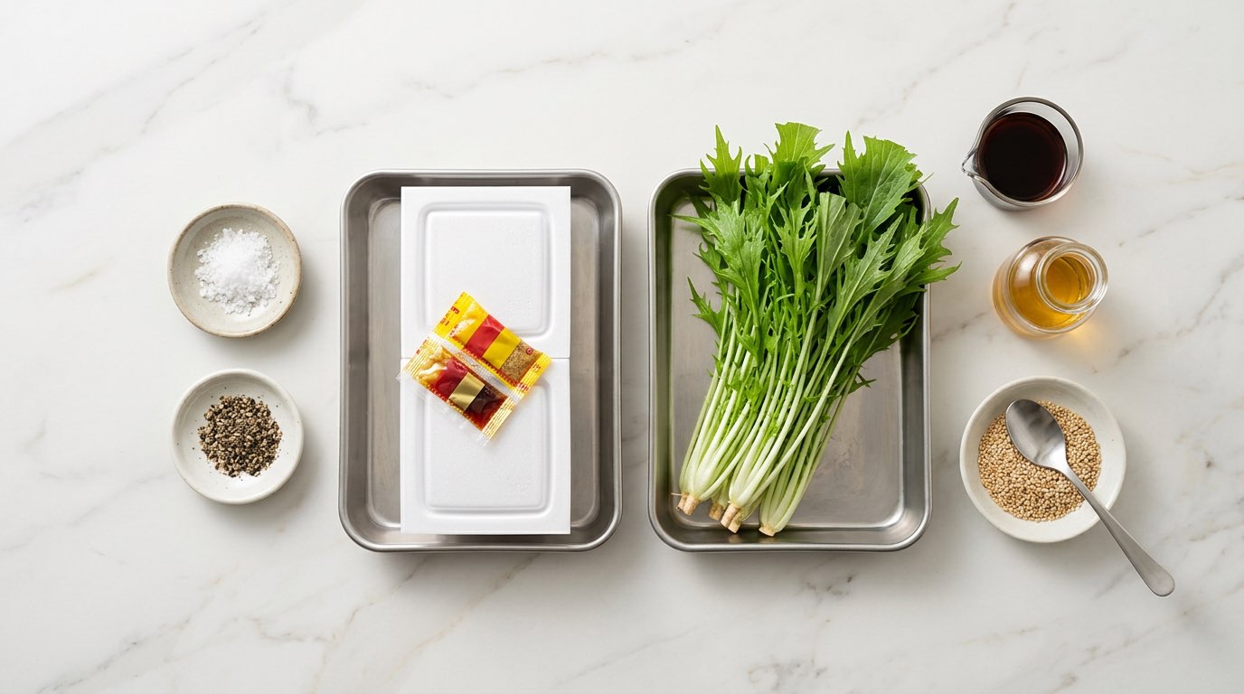 納豆と水菜の塩こしょう節約漬け（材料）