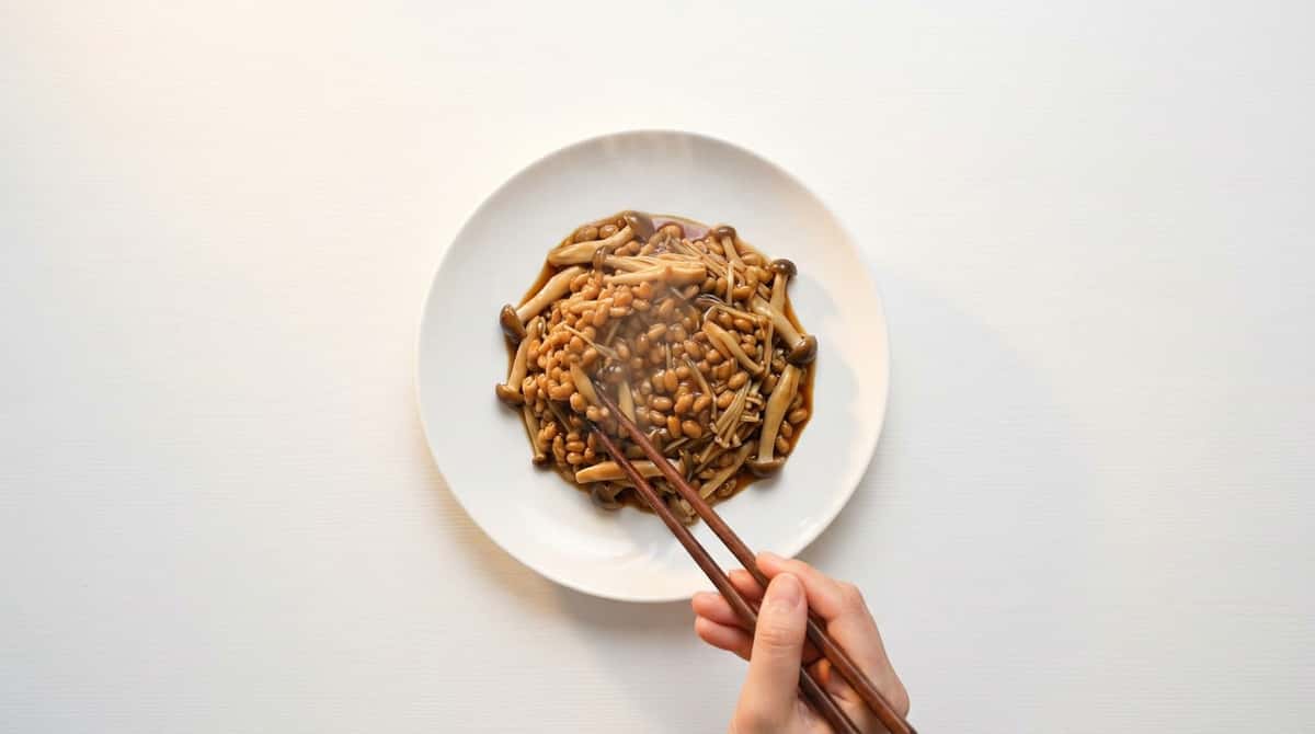 納豆ときのこのオイスターソース炒め（完成イメージ）