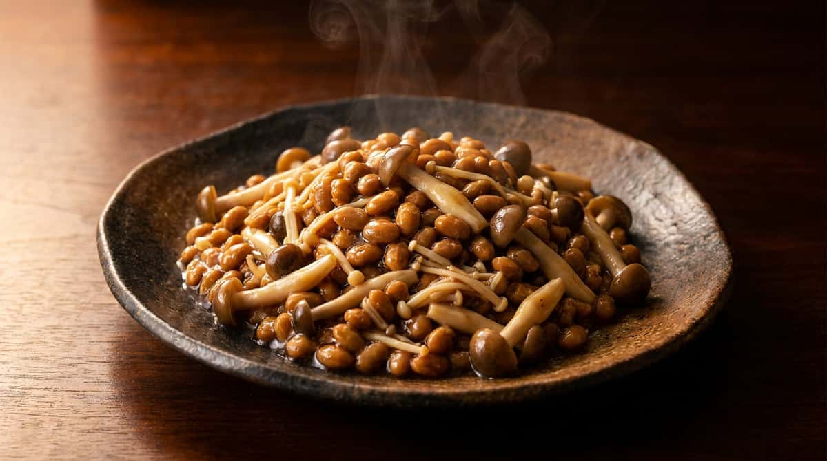 納豆ときのこのオイスターソース炒め（完成イメージ）
