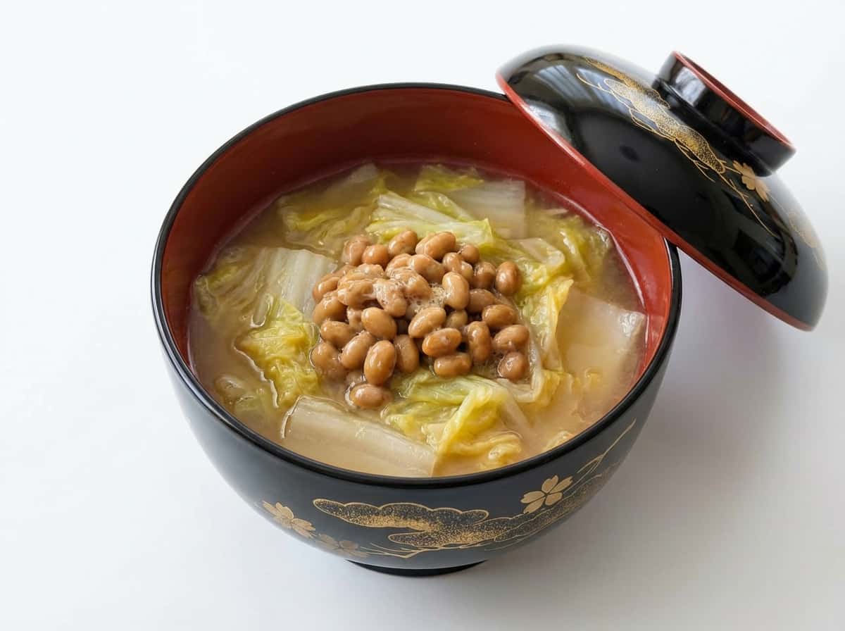 納豆と白菜のオイスタースープ（おつまみ）