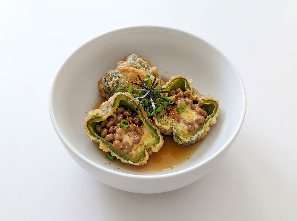 納豆ピーマンのサクサク一口揚げ