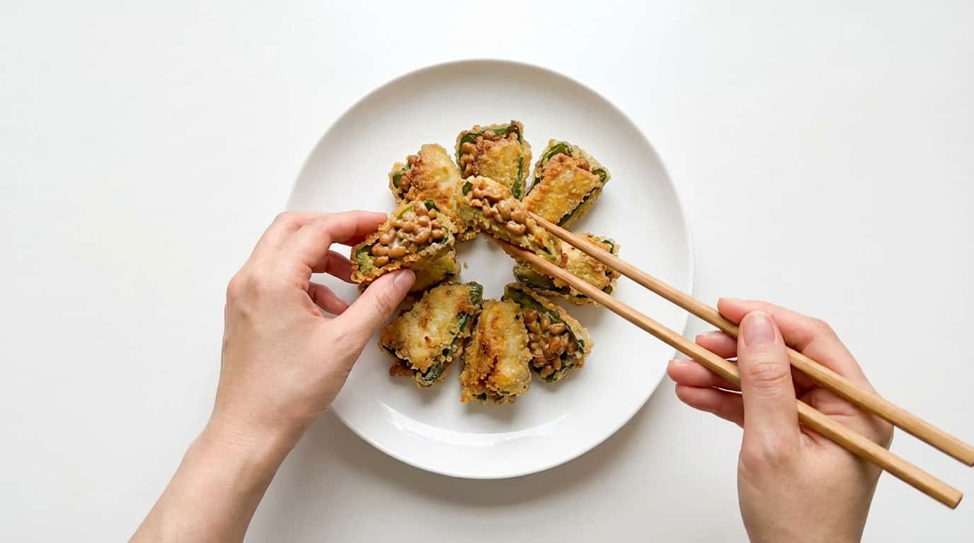 納豆ピーマンのサクサク一口揚げ（完成イメージ）