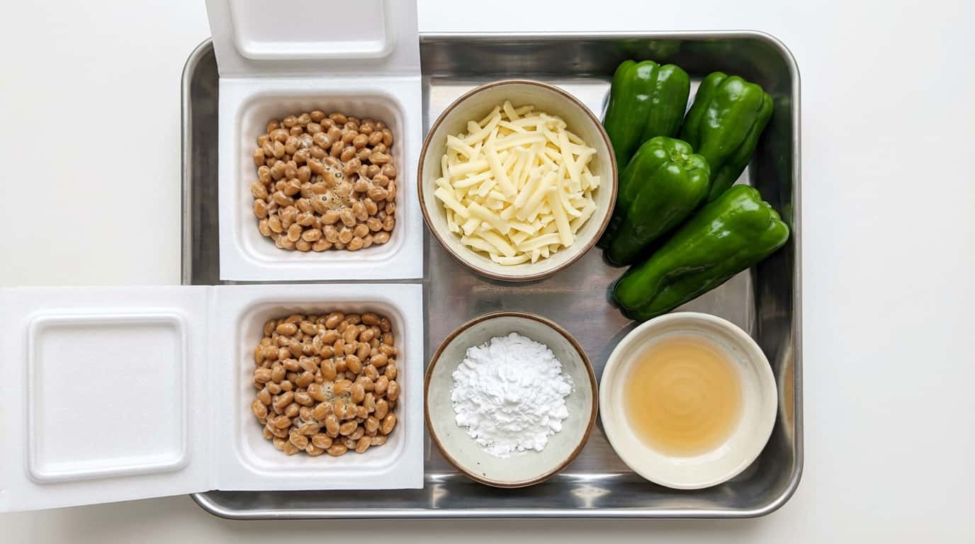 納豆ピーマンのサクサク一口揚げ（材料）