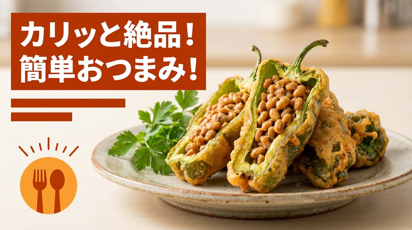 納豆ピーマンのサクサク一口揚げ