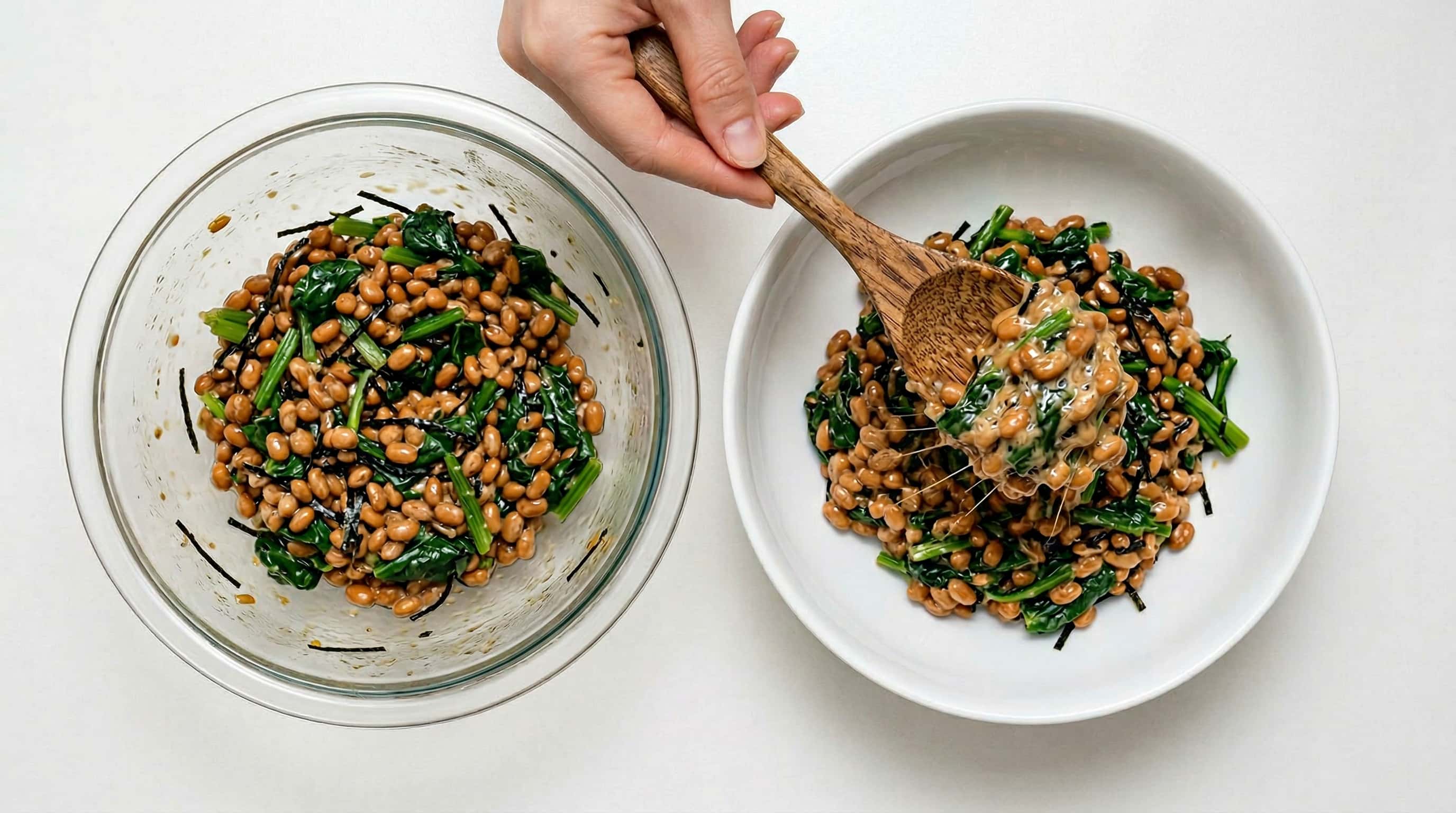 納豆とほうれん草のさっぱり鶏ガラ和え（完成イメージ）