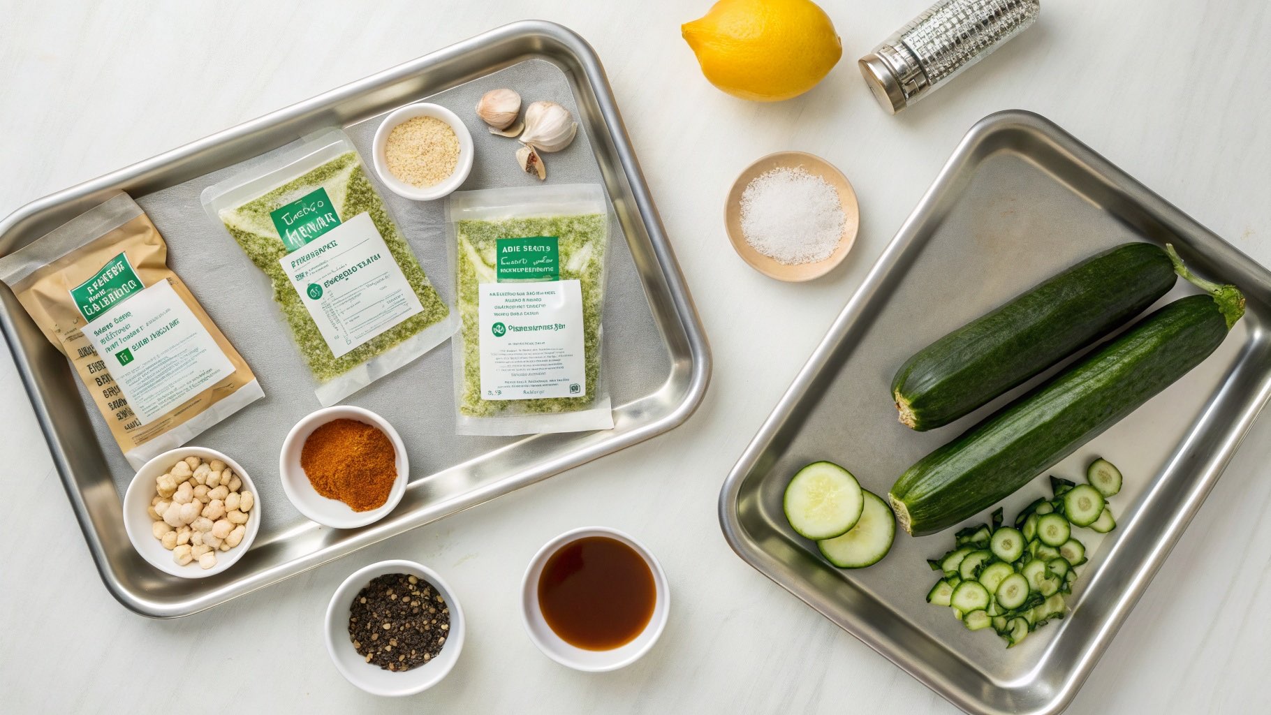 納豆とズッキーニのカレー炒めおつまみ（材料）