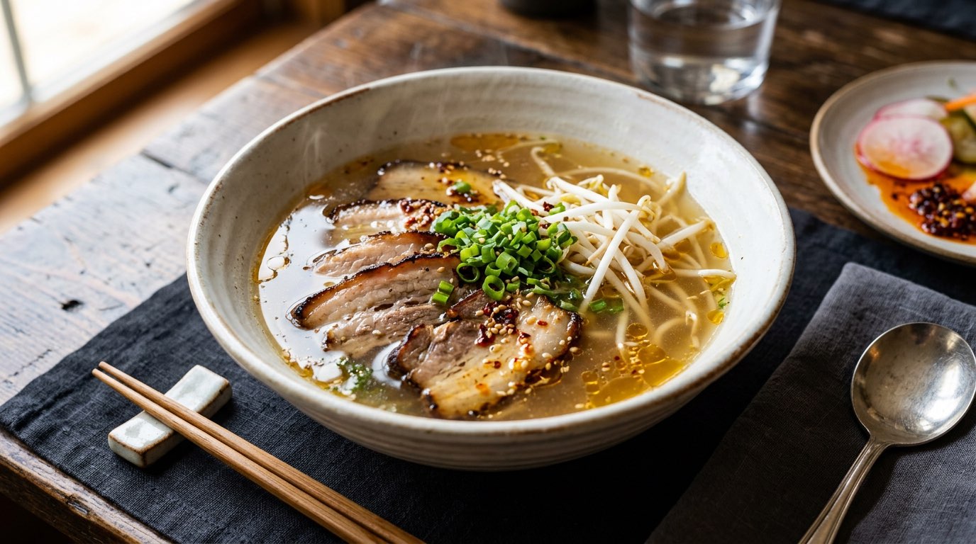 豚バラともやしの鶏ガラスープ節約スープ