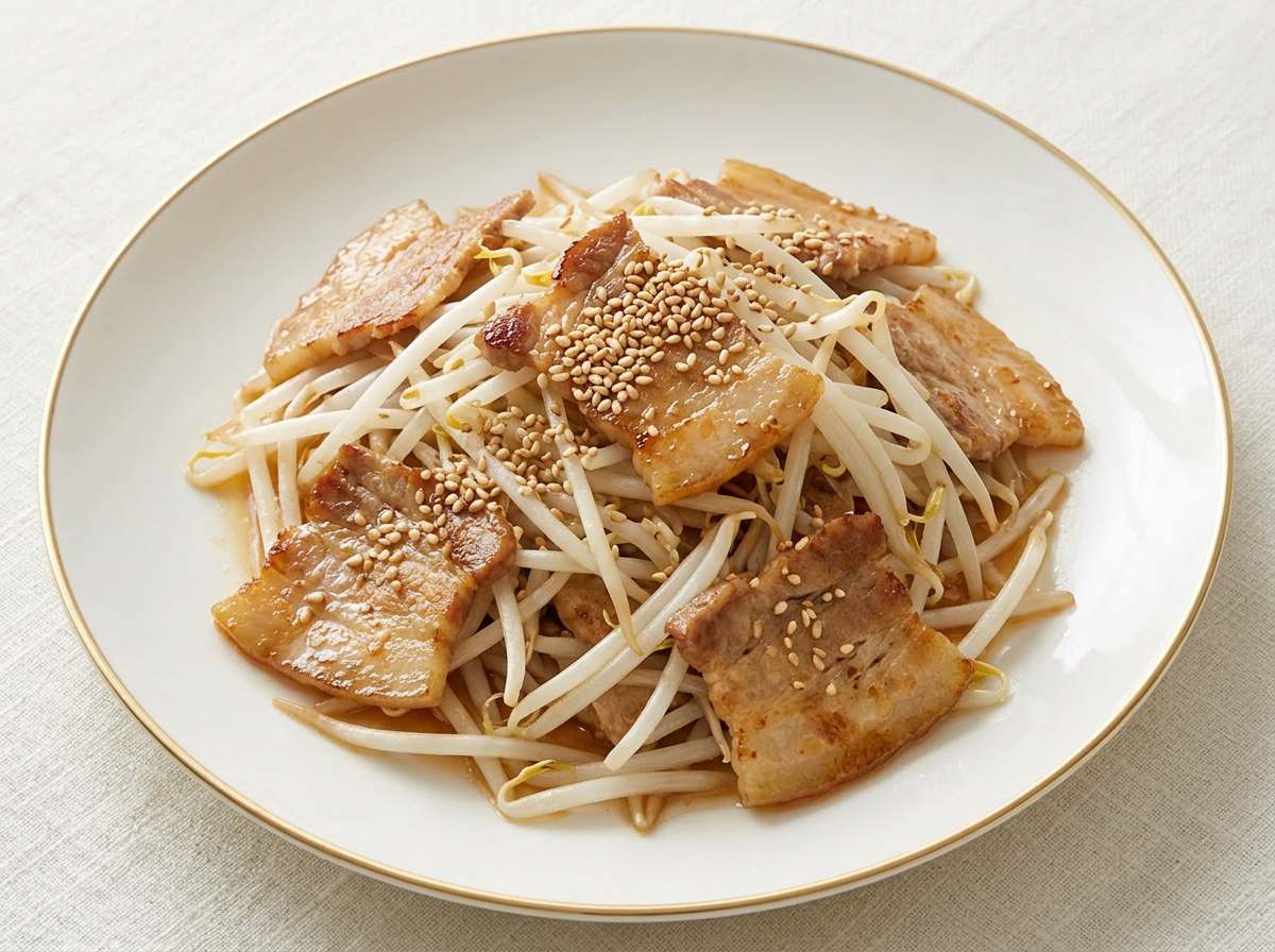 豚バラともやしの甘酢あえ