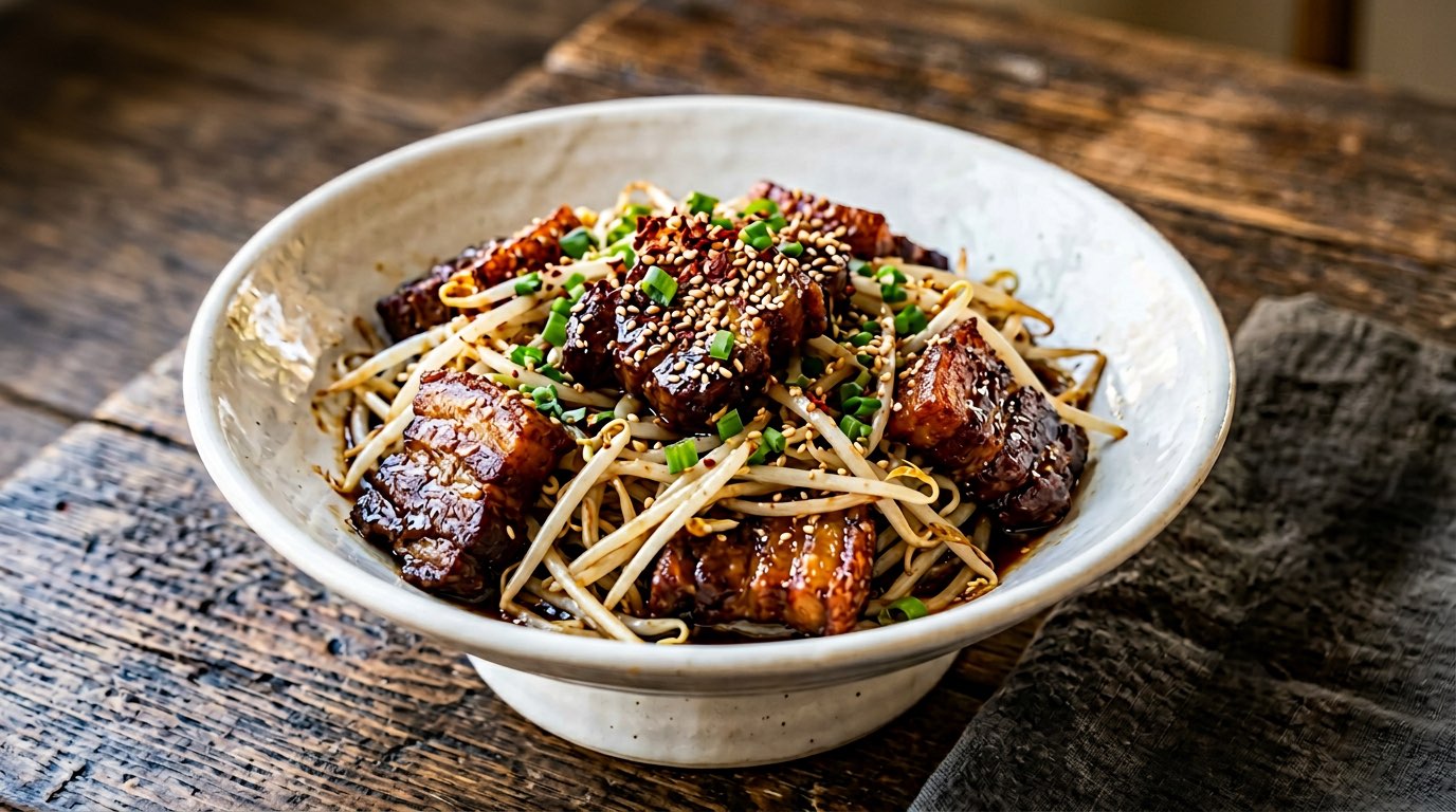 豚バラともやしの甘酢和え