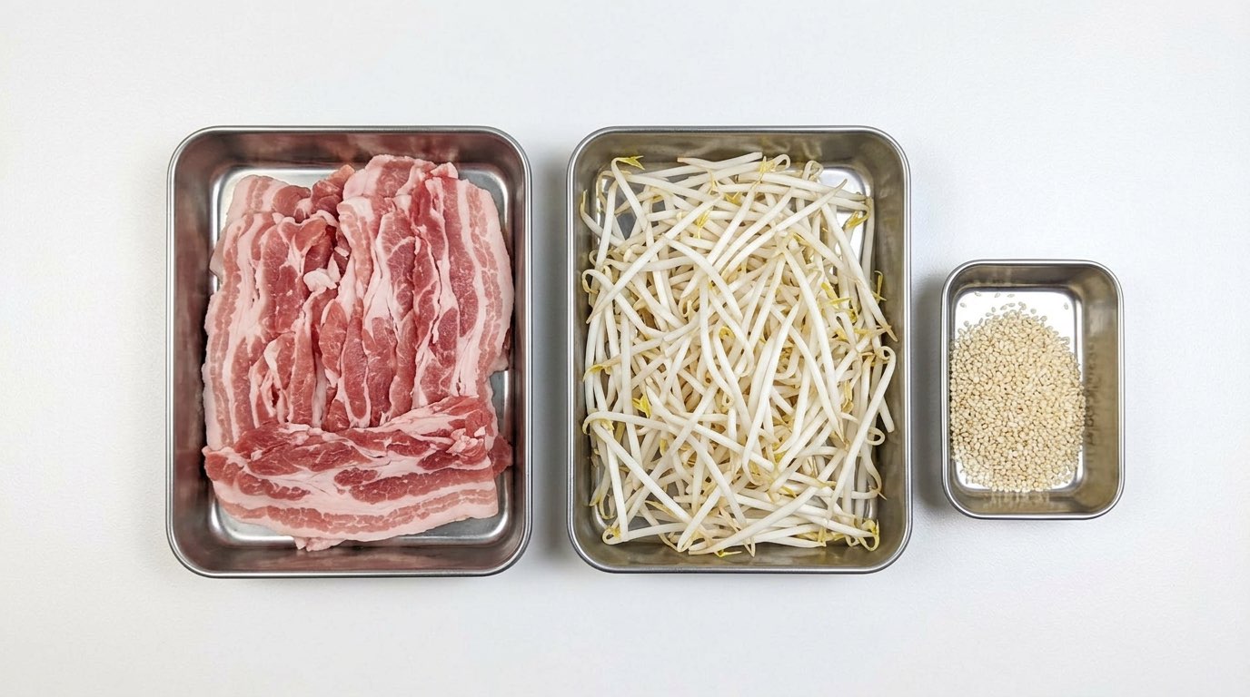 豚バラともやしの甘酢あえ（材料）