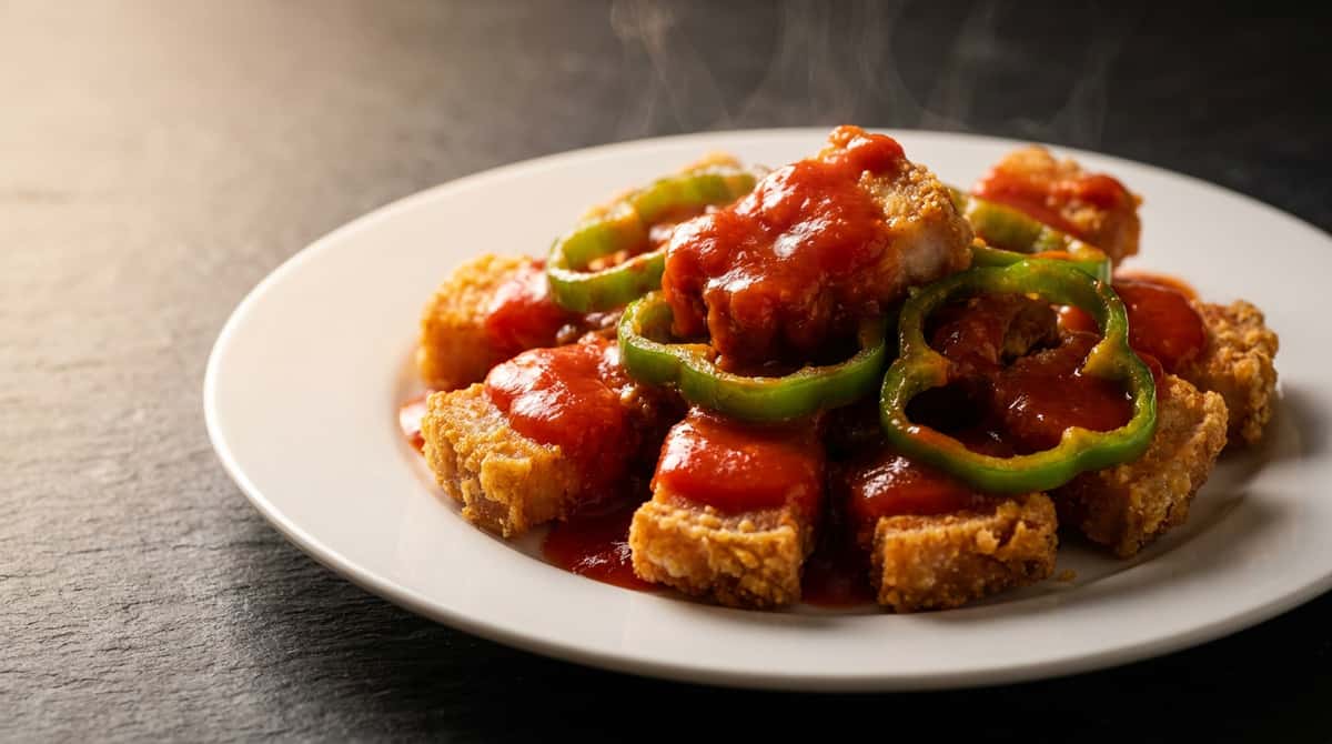 豚バラとピーマンのトマトだれから揚げ（完成イメージ）