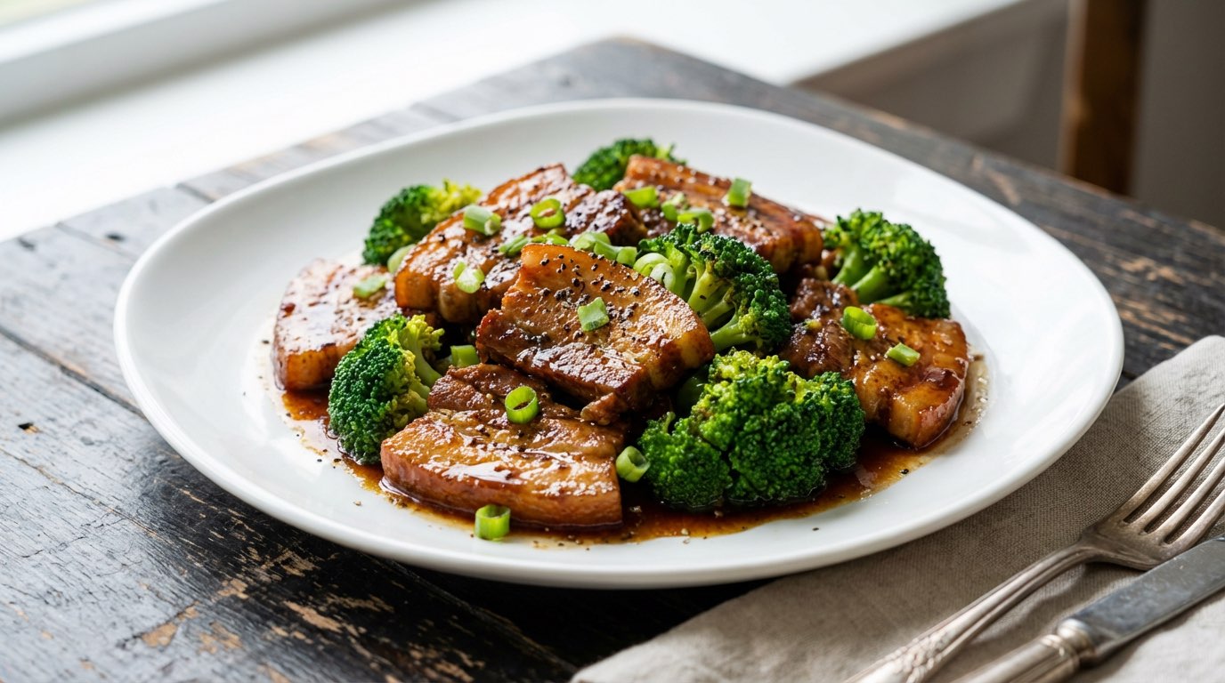 豚バラとブロッコリーのバター醤油煮（完成イメージ）