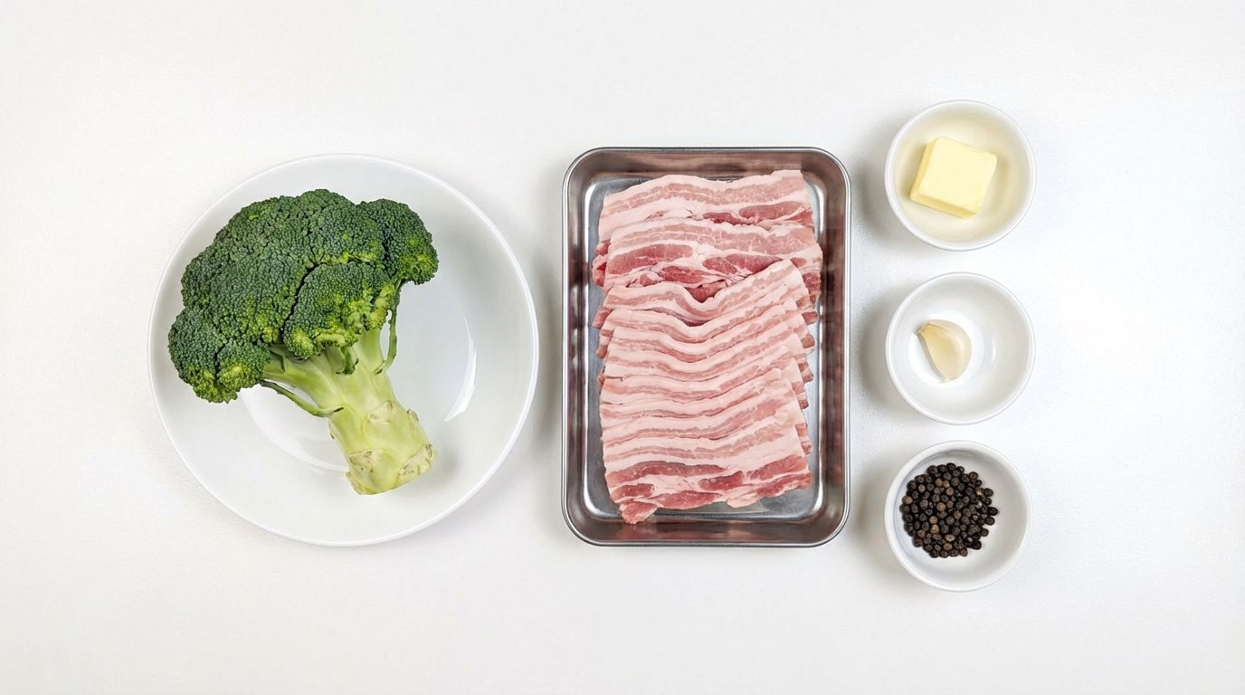 豚バラとブロッコリーのバター醤油煮（材料）