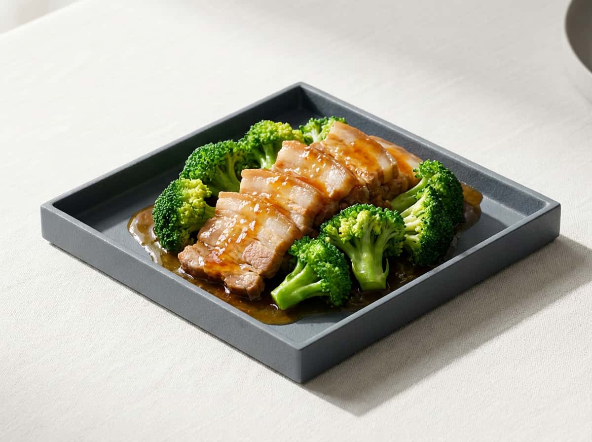 豚バラとブロッコリーの甘酢蒸し