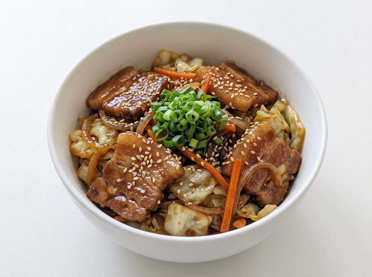 豚バラとキャベツの焼肉のタレ煮