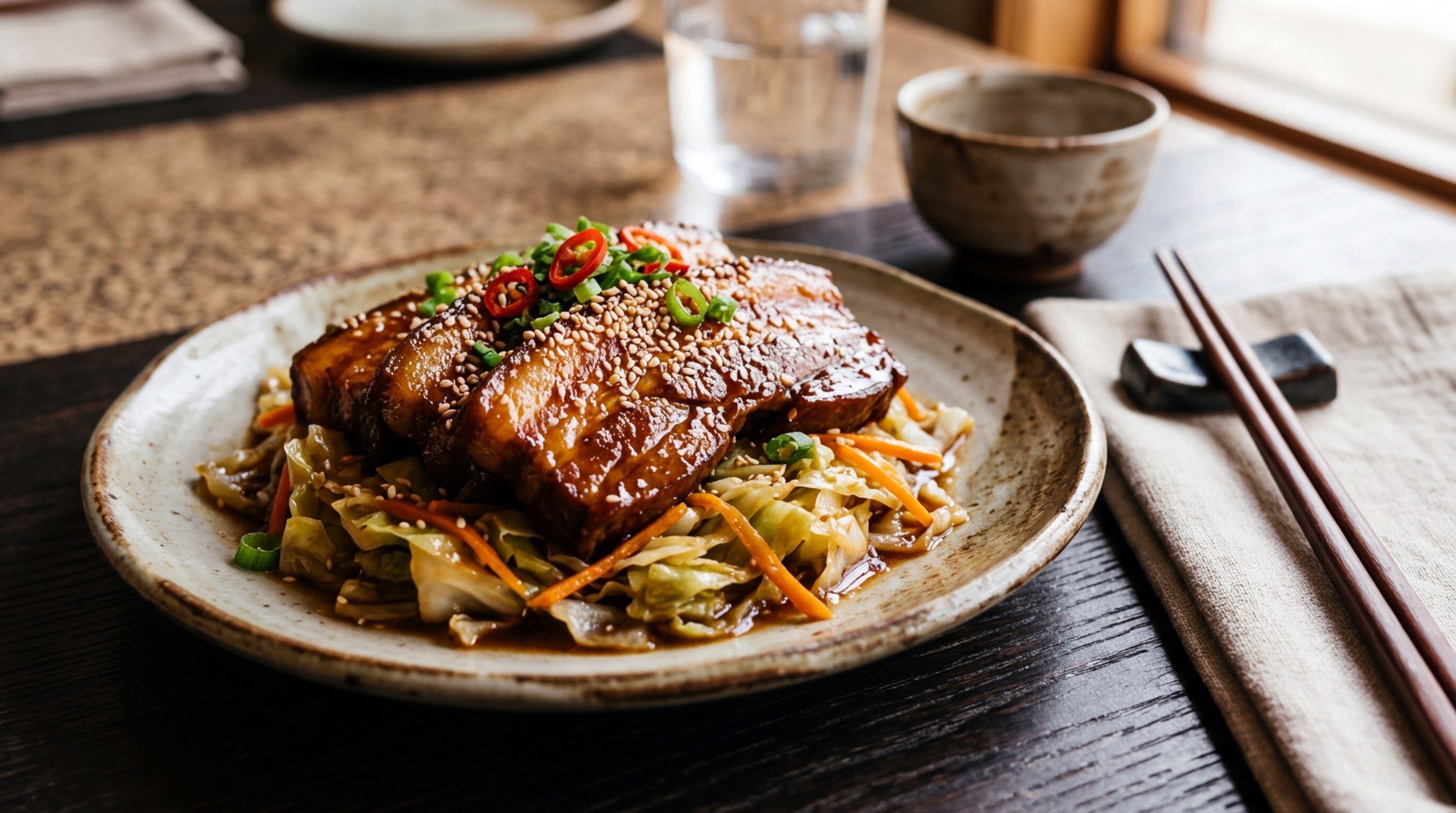 豚バラとキャベツの焼肉のタレ煮（完成イメージ）
