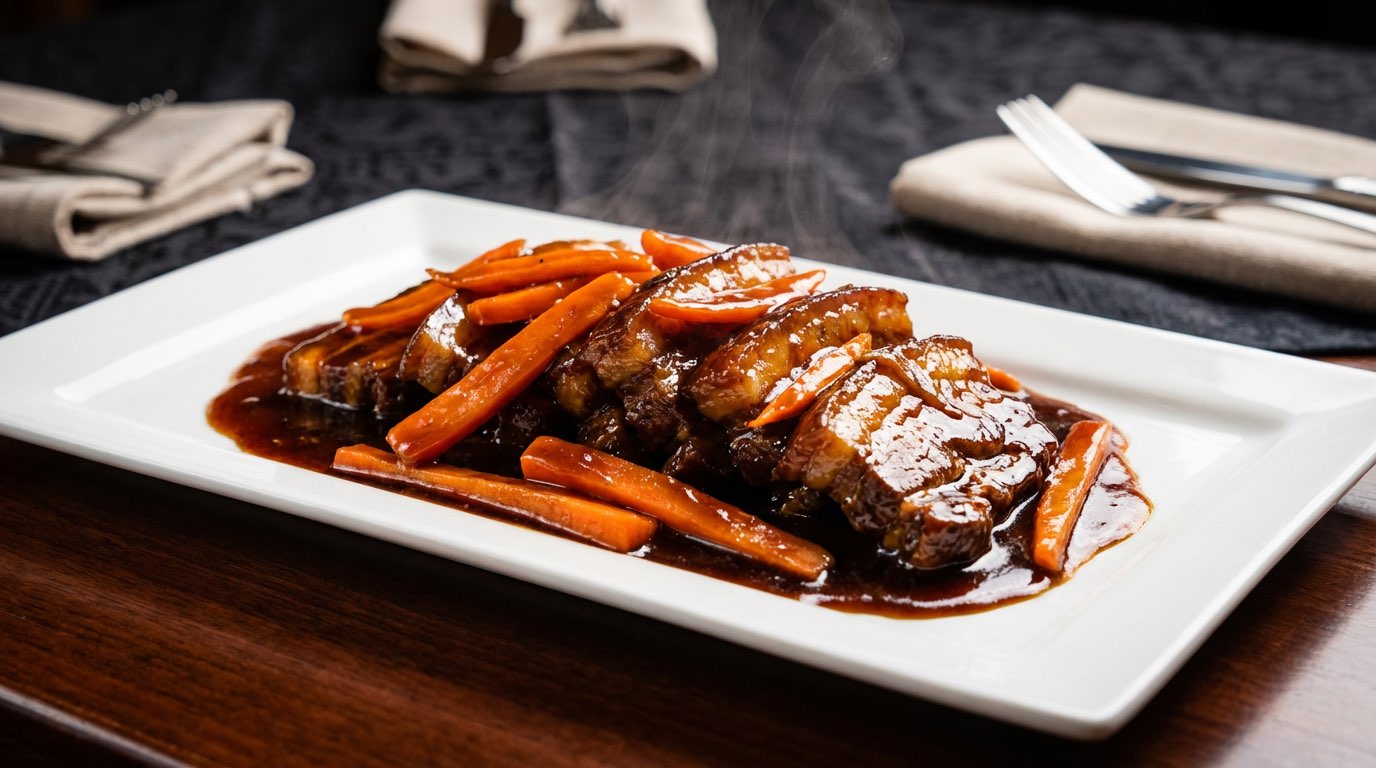 豚バラとにんじんのレンジ醤油むし（時短10分）（完成イメージ）