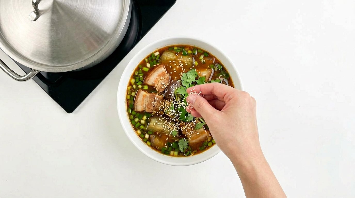 豚バラとなすのピリ辛オイスター中華スープ（完成イメージ）