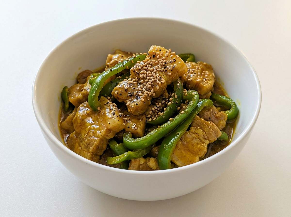 豚バラとピーマンのスパイシーカレー漬け